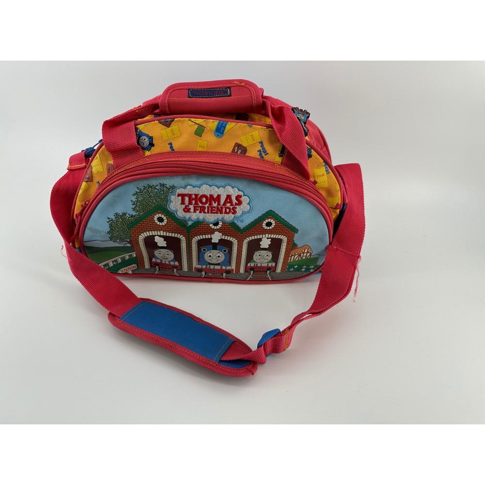 Chenson Thomas & Friends Kids Duffle Bag Blue Red Yellow Train Graphic Canvas